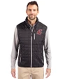 Washington State Cougars Cutter & Buck Rainier PrimaLoft® Mens Big and Tall Eco Insulated Full Zip Puffer Vest Black Front