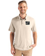 New York Giants Mono Cutter & Buck Coastline Epic Comfort Recycled Mens Polo Wheat Front