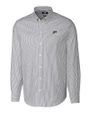 Purdue Boilermakers Cutter & Buck Stretch Oxford Stripe Mens Big and Tall Long Sleeve Dress Shirt Charcoal Mannequin