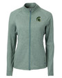 Mountain Brook High School - Cutter & Buck Adapt Recycled Soft Knit Stretch Womens Heathered Full Zip Jacket Hunter Heather Mannequin