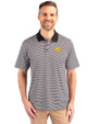Iowa Hawkeyes Cutter & Buck Forge Tonal Stripe Stretch Mens Big and Tall Polo Black Front
