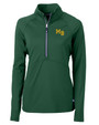 Mountain Brook High School Cutter & Buck Adapt Recycled Soft Knit Stretch Womens Half Zip Pullover Hunter Green Mannequin