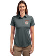 Texas Longhorns SEC Cutter & Buck Prospect Eco Textured Stretch Recycled Womens Short Sleeve Polo Elemental Grey Front