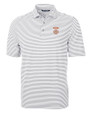 Texas Longhorns SEC Cutter & Buck Virtue Eco Pique Stripe Recycled Mens Big and Tall Polo Polished Medium Gray Mannequin