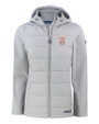 Texas Longhorns SEC Cutter & Buck Evoke Recycled Honeycomb Fleece Womens Hybrid Full Zip Jacket CONCRETE Mannequin