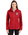 Oklahoma Sooners SEC Cutter & Buck Evoke Softshell Recycled Full Zip Womens Jacket Cardinal Red Front
