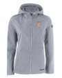 Texas Longhorns SEC Cutter & Buck Evoke Softshell Recycled Full Zip Womens Jacket CONCRETE Mannequin
