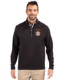 Texas Longhorns SEC Cutter & Buck Adapt Eco Knit Hybrid Recycled Mens Quarter Zip Black Front