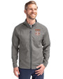 Texas Longhorns SEC Cutter & Buck Adapt Eco Knit Hybrid Recycled Mens Big & Tall Full Zip Jacket Elemental Grey Front