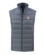 Texas Longhorns SEC Cutter & Buck Evoke Recycled Honeycomb Fleece Mens Hybrid Full Zip Vest Elemental Grey Mannequin