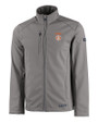 Texas Longhorns SEC Cutter & Buck Evoke Softshell Recycled Full Zip Mens Jacket Elemental Grey Mannequin