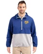 Pitt Panthers College Vault Cutter & Buck Charter Eco Recycled Mens Anorak Jacket Tour Blue/Polished Front