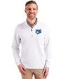 Pitt Panthers College Vault Cutter & Buck Traverse Stretch Eco Quarter Zip Mens Pullover White Front