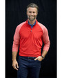 Cutter & Buck Response Lightweight Hybrid Quarter Zip Mens Pullover Windbreaker Red Lifestyle