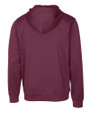 Clique Lift Solution-dyed Performance Unisex Full Zip Hooded Sweatshirt Burgundy Mannequin Back