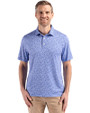 Front profile view of a man wearing a Chelan Cutter & Buck Pike Eco Flora Print Recycled Mens Big & Tall Polo
