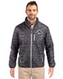 New York Mets Mono Cutter & Buck Rainier PrimaLoft® Mens Eco Insulated Full Zip Printed Puffer Jacket Black Front