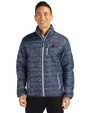 New York Jets Americana - Cutter & Buck Rainier PrimaLoft® Mens Eco Insulated Full Zip Printed Puffer Jacket Dark Navy Front