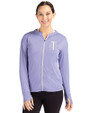 Minnesota Twins Mono Cutter & Buck Daybreak Eco Recycled Womens Full Zip Hoodie Hyacinth Front