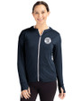 Milwaukee Brewers Mono Cutter & Buck Daybreak Eco Recycled Womens Full Zip Hoodie Navy Blue Front