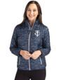 Minnesota Twins Mono Cutter & Buck Rainier PrimaLoft® Womens Eco Insulated Full Zip Printed Puffer Jacket Dark Navy Front