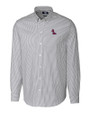 Ole Miss Rebels Cutter & Buck Stretch Oxford Stripe Mens Big and Tall Long Sleeve Dress Shirt Charcoal Mannequin