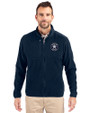 Houston Astro Mono Cutter & Buck Cascade Eco Sherpa Mens Big & Tall Fleece Jacket Navy Blue Front