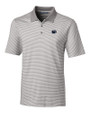 Penn State Nittany Lions Cutter & Buck Forge Tonal Stripe Stretch Mens Big and Tall Polo Polished Medium Gray Mannequin