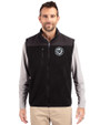 Washington Nationals Mono Cutter & Buck Cascade Eco Sherpa Mens Big and Tall Fleece Vest Black Front