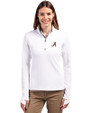 Alabama Crimson Tide Cutter & Buck Traverse Stretch Eco Quarter Zip Womens Pullover White Front