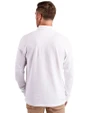 New York Yankees Mono Cutter & Buck Advantage Eco Tri-Blend Pique Mens Long Sleeve Polo White Back
