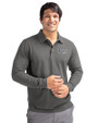 Tampa Bay Rays Mono Cutter & Buck Advantage Eco Tri-Blend Pique Mens Long Sleeve Polo Elemental Grey Front