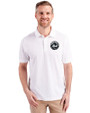 New York Mets Mono Cutter & Buck Advantage Eco Tri-Blend Pique Mens Big and Tall Polo White Front