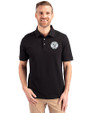 Milwaukee Brewers Mono Cutter & Buck Advantage Eco Tri-Blend Pique Mens Polo Black Front