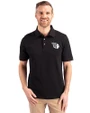 Cleveland Guardians Mono Cutter & Buck Advantage Eco Tri-Blend Pique Mens Polo Black Front