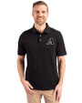 Arizona Diamondbacks Mono Cutter & Buck Advantage Eco Tri-Blend Pique Mens Polo Black Front