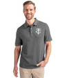 Minnesota Twins Mono Cutter & Buck Advantage Eco Tri-Blend Pique Mens Polo Elemental Grey Front