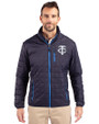 Minnesota Twins Mono Cutter & Buck Rainier PrimaLoft® Mens Eco Insulated Full Zip Puffer Jacket Dark Navy Front