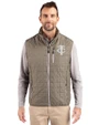 Minnesota Twins Monochromatic Cutter & Buck Rainier Recycled Insulated Puffer Mens Full Zip Vest Poplar Melange Front