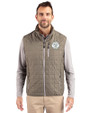 Milwaukee Brewers Mono Cutter & Buck Rainier PrimaLoft® Mens Eco Insulated Full Zip Puffer Vest Poplar Melange Front
