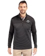 San Francisco Giants Mono Cutter & Buck Traverse Stretch Eco Stripe Quarter Zip Mens Pullover Black Front