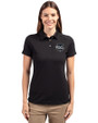 Philadelphia Phillies Mono Cutter & Buck Advantage Eco Tri-Blend Pique Womens Polo Black Front
