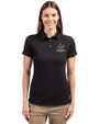 Miami Marlins Mono Cutter & Buck Advantage Eco Tri-Blend Pique Womens Polo Black Front