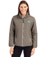 Chicago Cubs Mono Cutter & Buck Rainier PrimaLoft®  Womens Eco Insulated Full Zip Puffer Jacket Poplar Melange Front