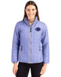 Cincinnati Reds Mono Cutter & Buck Rainier PrimaLoft®  Womens Eco Insulated Full Zip Puffer Jacket Hyacinth Melange Front