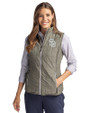San Diego Padres Mono Cutter & Buck Rainier PrimaLoft® Womens Eco Insulated Full Zip Puffer Vest Poplar Melange Front