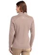 Philadelphia Phillies Mono Cutter & Buck Traverse Stretch Eco Quarter Zip Womens Pullover Mushroom Back