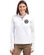 Washington Nationals Mono Cutter & Buck Traverse Stretch Eco Quarter Zip Womens Pullover White Front