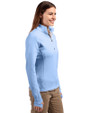 Miami Marlins Mono Cutter & Buck Traverse Stretch Eco Quarter Zip Womens Pullover Atlas Light Blue Side