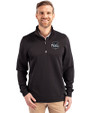 Philadelphia Phillies Mono Cutter & Buck Traverse Stretch Eco Quarter Zip Mens Pullover Black Front